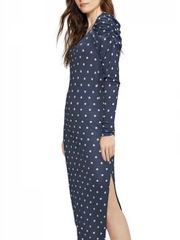 Image of Ted Baker Meegwin Ditsy Spot Jersey Dress - Dark Blue, Dark Blue, Size 4=14, Women