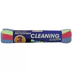 Image of Granville Chemicals Microfibre Cleaning Cloth (Pack of 3) (One Size) (Multicoloured) - Multicoloured