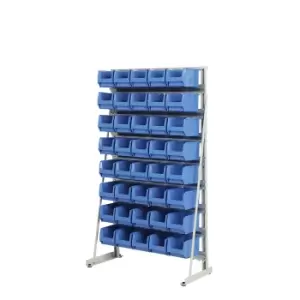 Image of eurokraft pro single sided, single sided, with 40 open fronted storage bins