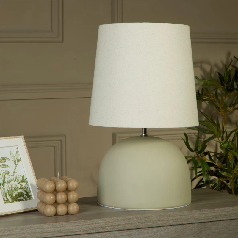 Image of Lighting Collection Sage Ceramic Table Lamp Sage Green Chro unisex One size