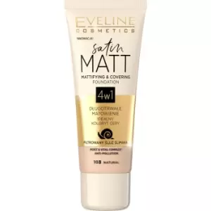 Image of Eveline Cosmetics Satin Matt Mattifying Foundation with Snail Extract Shade 103 Natural 30ml