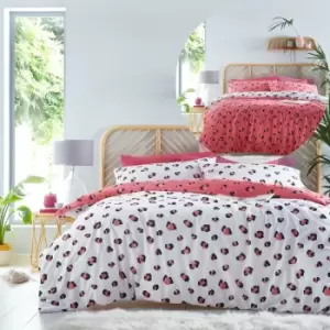Image of Home Nala Pink Double Duvet Cover Set Reversible Bedding Bed Set Bed Linen - Pink - Portfolio