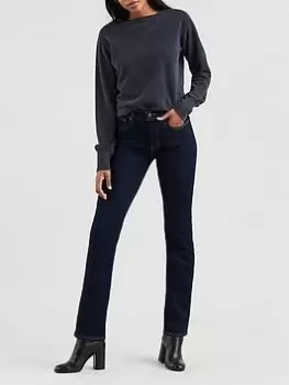 Image of Levis 724 High Rise Straight Leg Jean - Blue Size 31, Inside Leg 32, Women