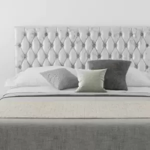 Image of Aspire - Monroe Upholstered Headboard, Mirazzi Velvet, Silver - Headboard 60cm Size Single (90x190)