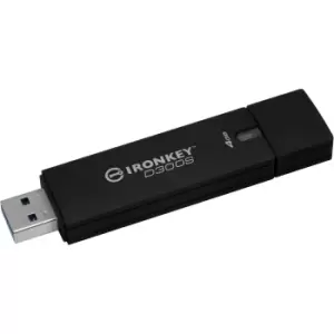 Image of Kingston IronKey D300S 4GB USB 3.0 Flash Stick Pen Memory Drive - Black