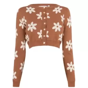 Image of Daisy Street Pattern Cardie - Brown