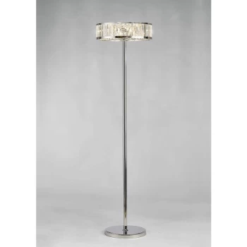 Image of Floor lamp Torre 5 Lights polished chrome / crystal