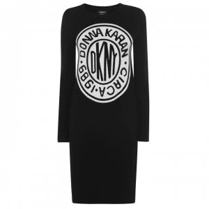 Image of DKNY Tie Dress - BLACK/IVORY