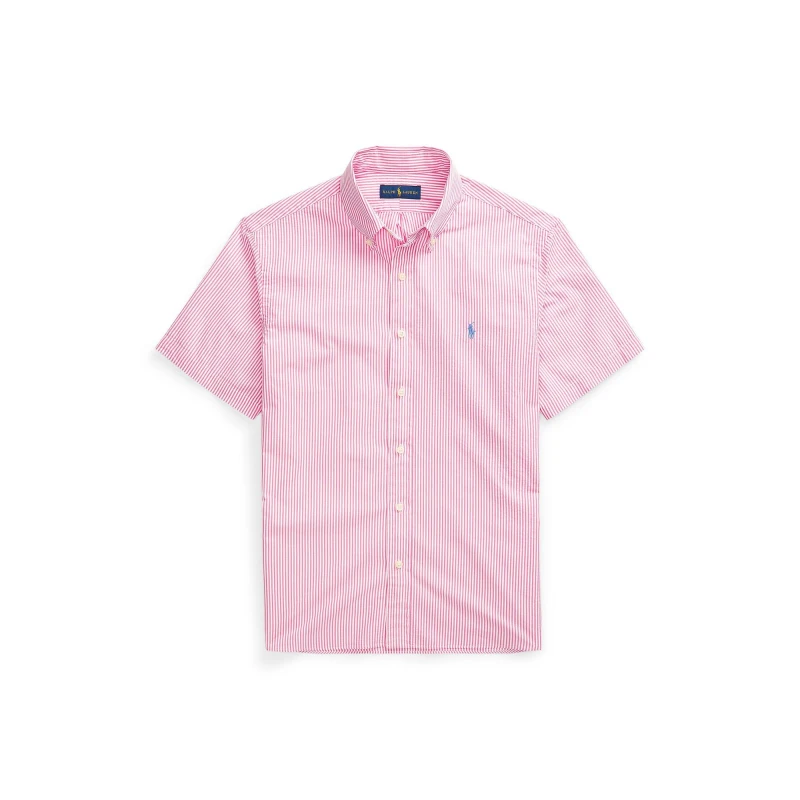 Image of Polo Ralph Lauren SS Custom Fit Striped Seersucker Shirt Rose/White
