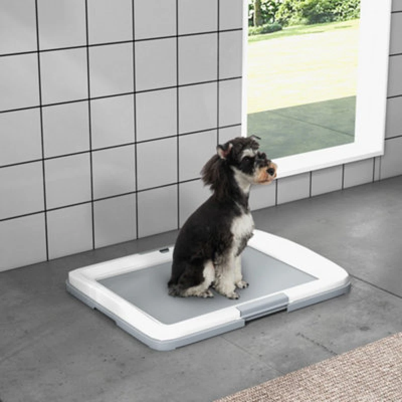 Image of Pawhut Dog Toilet Tray, Dog Litter Tray For Training Dogs, 63 X 49 X 6Cm D07-050V01GY