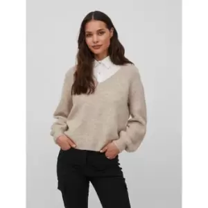 Image of Brushed Knit Jumper with V-Neck