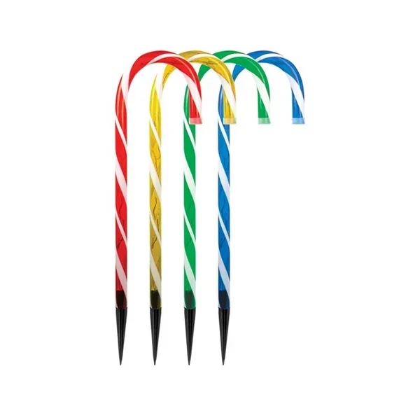 Image of Christmas Workshop 4pc 40 LED Candy Cane Stick Stake Lights - Colour 78610