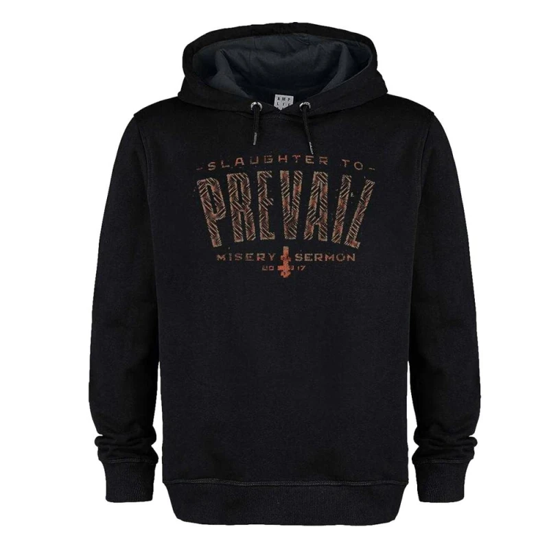 Image of Amplified Mens Animal Print Slaughter To Prevail Logo Hoodie in Black Size: XS Black Male XS