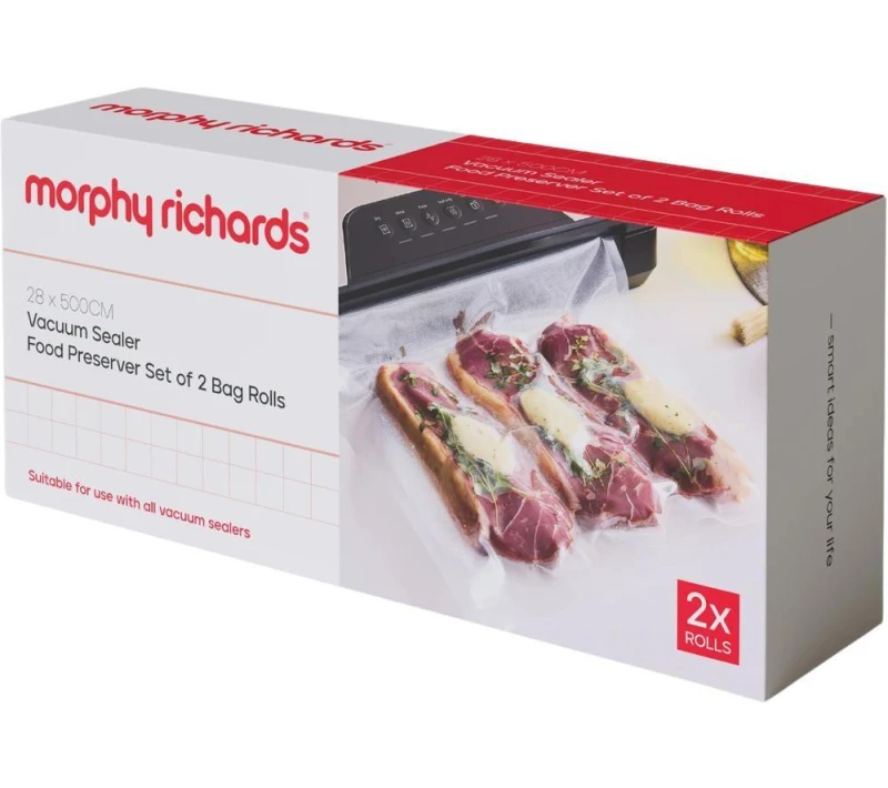 Image of Morphy Richards Vacuum Sealer Bags - Pack of 2, Clear 5056765400314