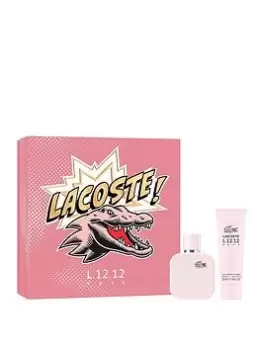 Image of Lacoste L.12.12 Rose Womens 50ml Eau de Parfum & 50ml Body Lotion Christmas Gift Set, Pink, Women