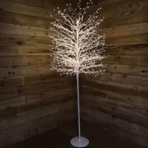 Image of 2.1m 7ft Outdoor White Micro Dot Christmas Blossom Tree with 1300 Warm White LED