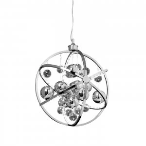 Image of Spherical Ceiling Pendant Light Chrome Glass Balls