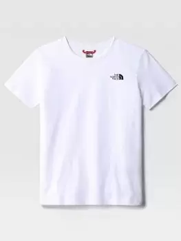 Image of Boys, The North Face Kids Short Sleeve Simple Dome Tee - White/Black, Size XL=15-16 Years