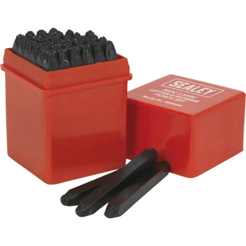 Image of Loops 36 Piece Letter & Number Punch Set - 2.5mm Character Height - High Carbon Steel Metallics