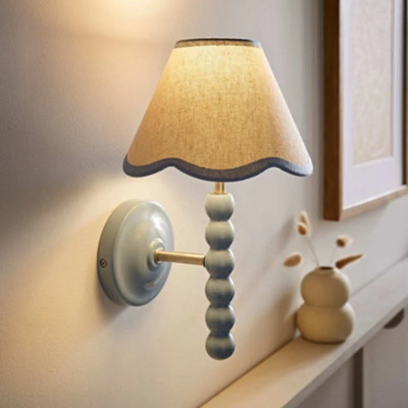 Image of SO'HOME Painted Bobbin Wall Light with Scallop Shade blue ONE SIZE