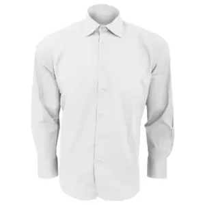 Image of SOLS Mens Brighton Long Sleeve Fitted Work Shirt (3XL) (White)