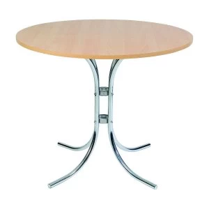 Image of Teknik Office Bistro Table with Chrome Frame, Beech