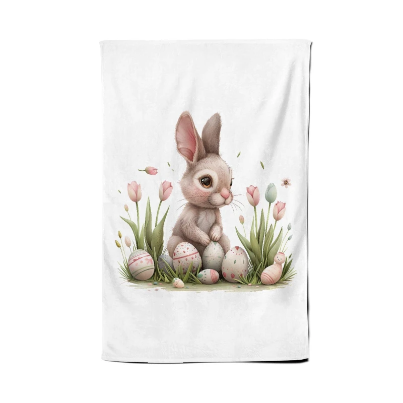 Image of Warren Reed - Designer Sweet Easter Bunny Tea Towel Multicolor Unisex
