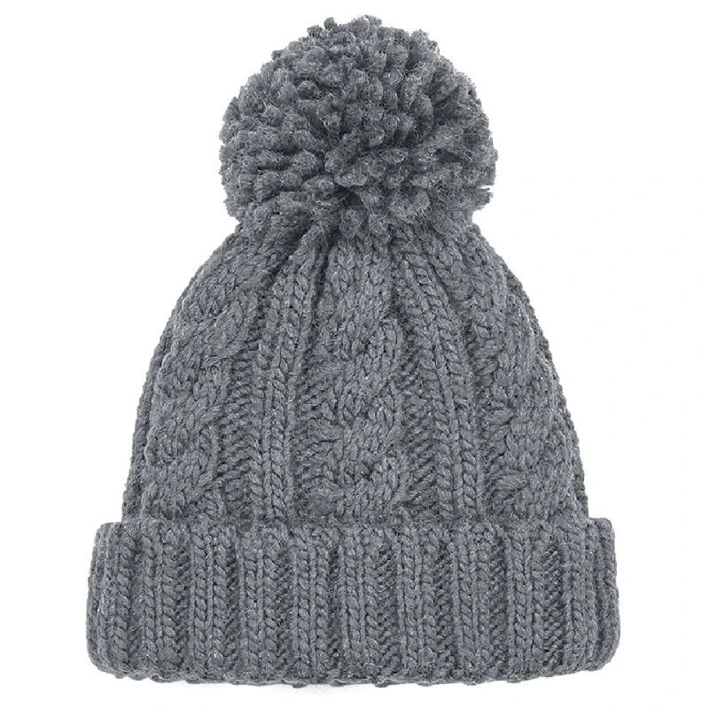 Image of Beechfield Beechfield Men Unsiex Cable Knit Melange Beanie in Light Grey Light Grey One Size Male 5059000427763