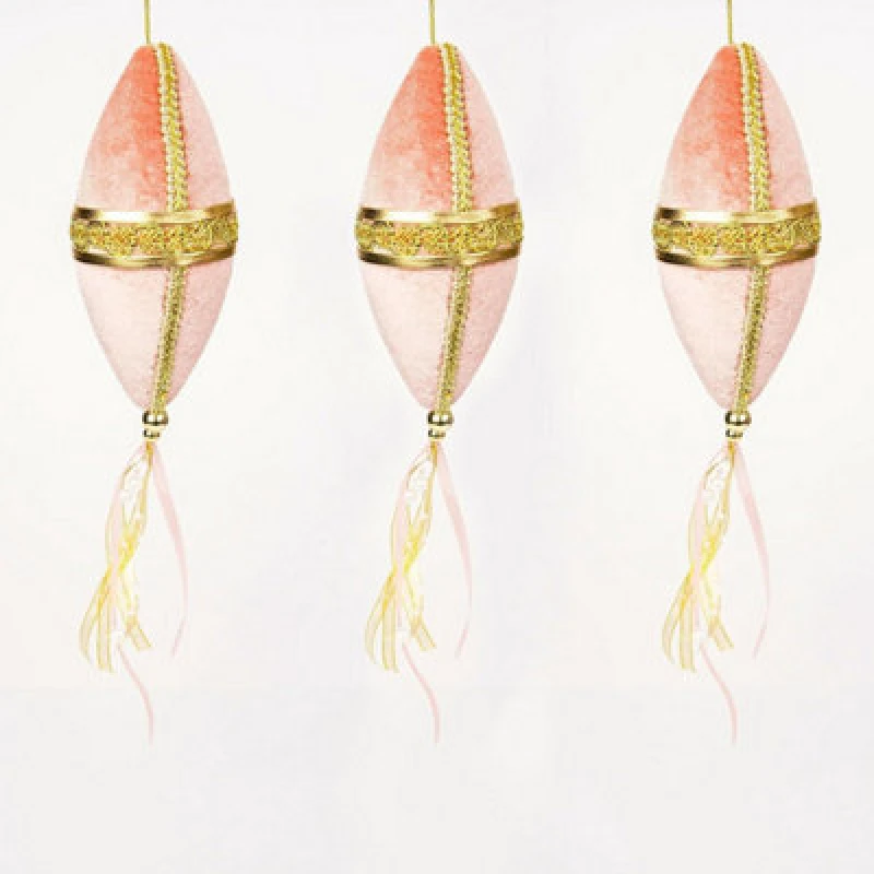 Image of Shatchi 3Pcs Light Pink Nut Bauble Decorations 7X30Cm - Christmas Tree Hanging Decorations Ornaments