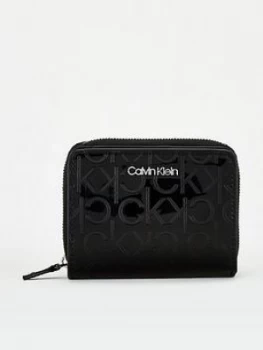 Image of Calvin Klein Must Em Zip Medium Purse With Flap - Black