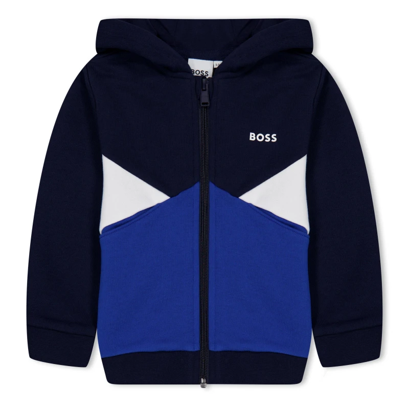 Image of Boss Colourblock Zip Hoodie Infants - Blue Blue 9 - 12 Months