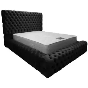 Image of Sultan Upholstered Beds - Plush Velvet, Single Size Frame, Black - Black