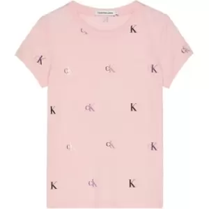 Image of Calvin Klein Jeans Monogram Aop Slim T-Shirt - Multi