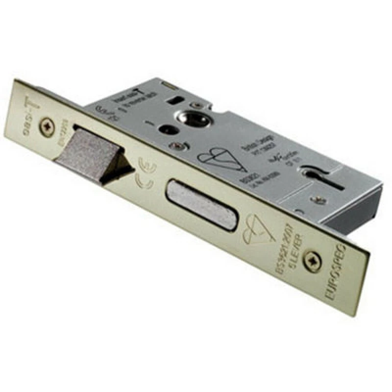 Image of Loops 64mm 5 Lever BS Rated Sashlock Square Forend Stainless Brass Door Latch Metallics unisex