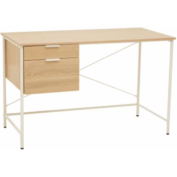 Image of Premier Housewares - Bradbury Natural Oak Veneer Desk with Drawers