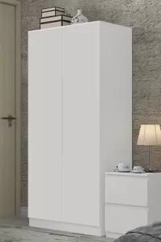 Image of 2 Door Matt White Large Double Wardrobe