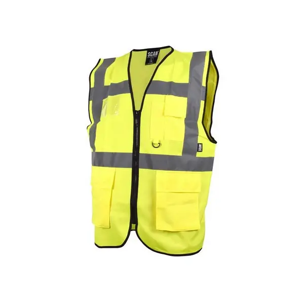 Image of Scan Hi Vis Utility Waistcoat SCAHVUWL Colour: Yellow