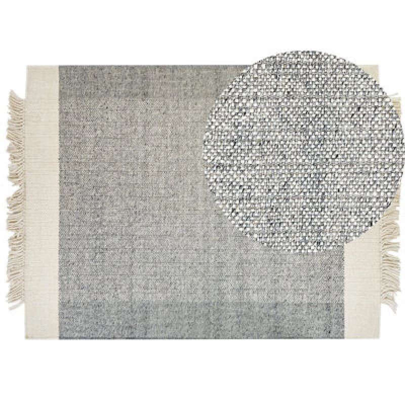 Image of Beliani Rug Tatlisu Grey 160 X 230 Cm Wool