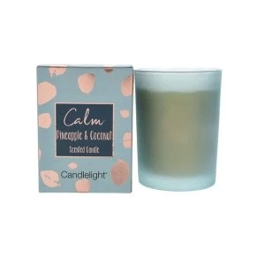 Image of Candlelight Calm Large Wax Filled Pot Candle in Gift Box Pineapple and Coconut Scent