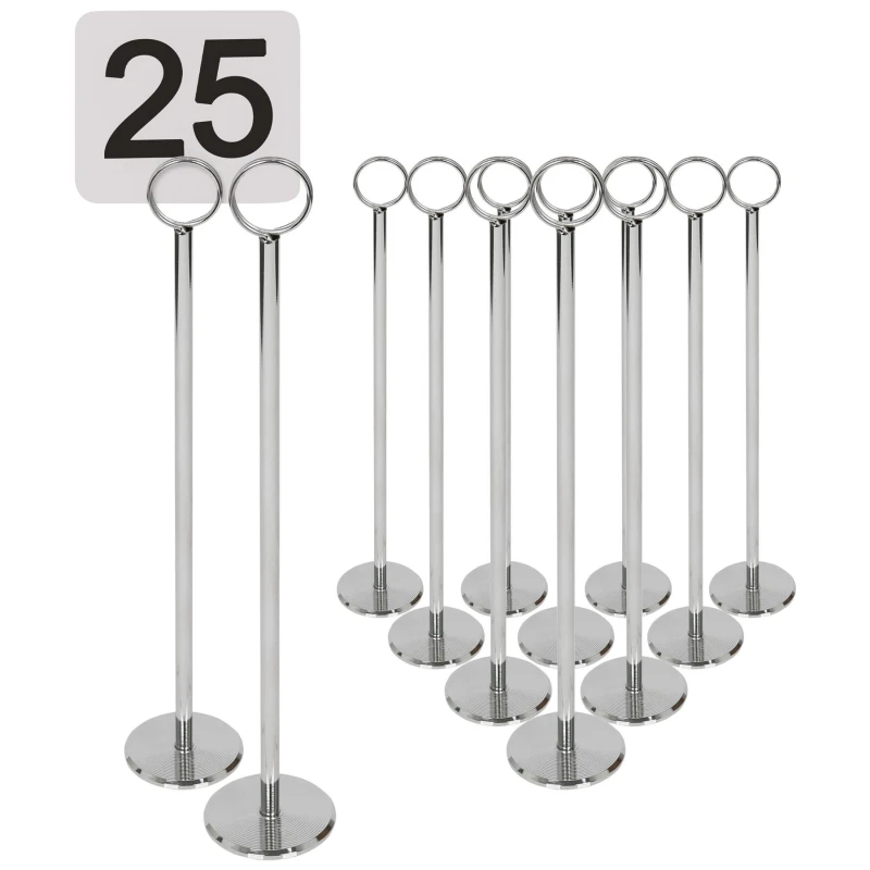 Image of Argon Tableware 100 Table Numbers With 20Cm Holders - Place Cards & Holder Stands Set For Wedding, Restaurant, Memo & Party