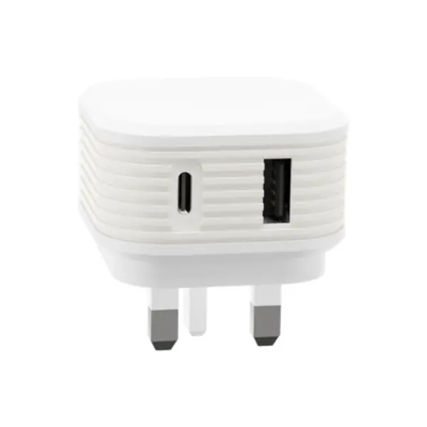 Image of Juice Juice Mains Dual Port USB A & Type C 30W WHT JUI-MAINS-PD-PLUG-USBA/C-30W-ECO-WHT