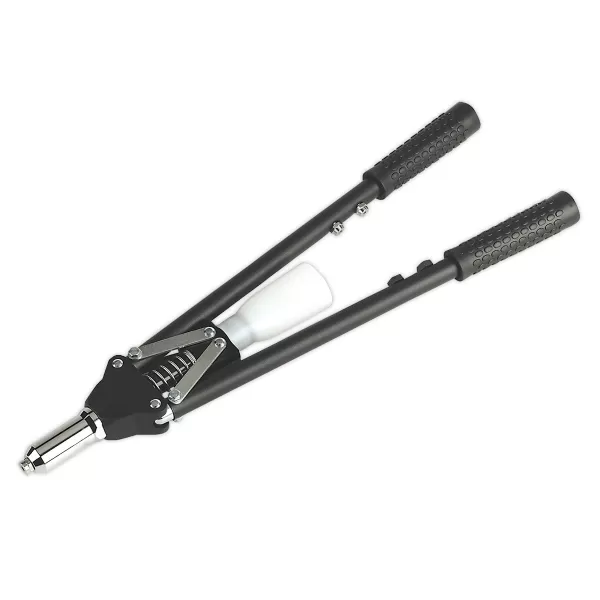 Image of Genuine SEALEY AK3981 Long Arm Riveter with Collection Bowl Heavy-Duty