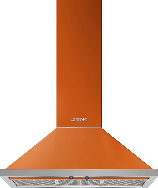 Image of Smeg Portofino KPF9OR 90cm Chimney Cooker Hood - Orange