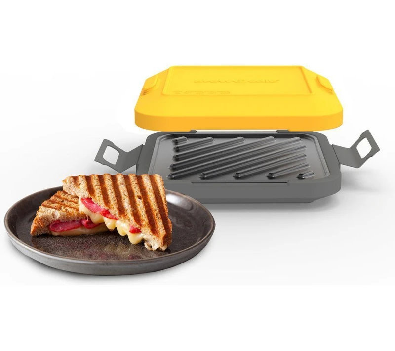 Image of DREW&COLE Clever Micro Toaster Maker - Yellow & Grey 5061059291363