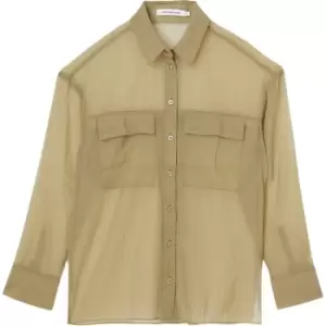 Image of Calvin Klein Jeans Sheer Chiffon Shirt - Green