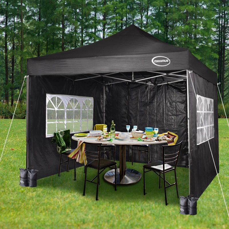 Image of MCC DIRECT Mcc Direct - maximus Heavy Duty Gazebo 3x3m Pop Up Commercial Gazebo Market Stall Marquee ws Black GZ3104