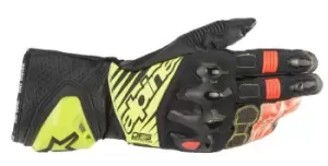 Image of Alpinestars GP Tech V2 Gloves Black Yellow Fluo White Red Fluo L