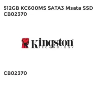 Image of Kingston 512GB KC600MS SATA3 Msata SSD CB02370- you get 2