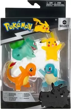 Image of Pokemon Select Battle Figure 4-Pack - Pikachu/Bulbasaur/Charmander/Squirtle