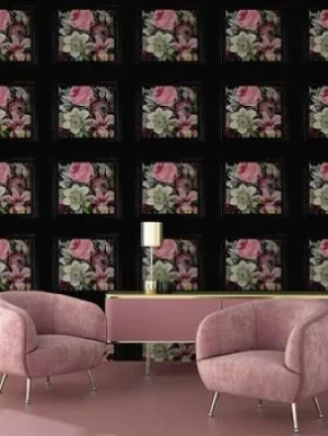 Image of Arthouse Arthouse Paul Moneypenny Stately Bouquet Charcoal/Multi Wallpaper